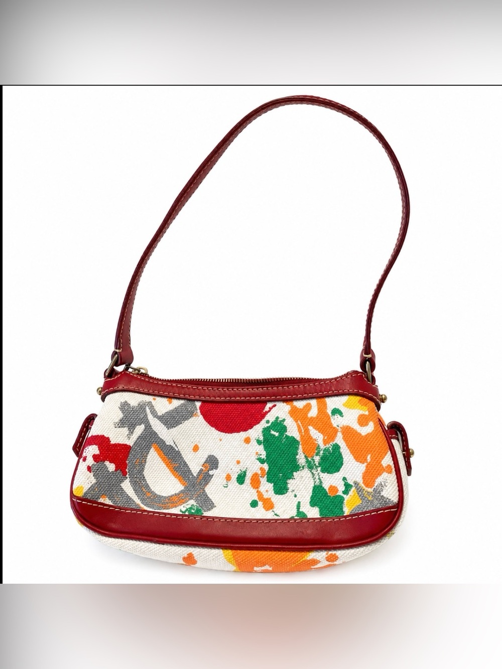 Dooney & Bourke Retired Paint Splatter Satchel Purse EUC - Picture 3 of 12